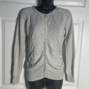 Handmade In Nepal Exclusive 100% Cashmere Cardigan Women L Beige Knit Buttons